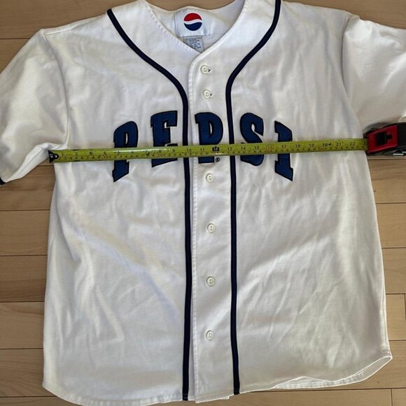 Vintage Pepsi Baseball Jersey – White & Blue Logo – Size L/XL - Picture 6 of 8